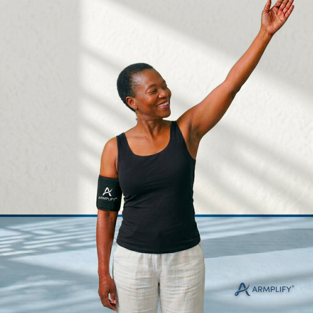 Woman wearing Armplify sleeve